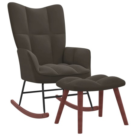 Silla mecedora con reposapiés terciopelo gris oscuro de vidaXL, Mecedoras - Ref: Foro24-328151, Precio: 167,78 €, Descuento: %