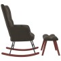 Silla mecedora con reposapiés terciopelo gris oscuro de vidaXL, Mecedoras - Ref: Foro24-328151, Precio: 167,78 €, Descuento: %