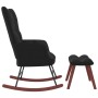 Silla mecedora con reposapiés terciopelo negro de vidaXL, Mecedoras - Ref: Foro24-328156, Precio: 154,17 €, Descuento: %