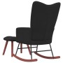 Silla mecedora con reposapiés terciopelo negro de vidaXL, Mecedoras - Ref: Foro24-328156, Precio: 155,90 €, Descuento: %