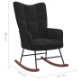 Silla mecedora con reposapiés terciopelo negro de vidaXL, Mecedoras - Ref: Foro24-328156, Precio: 154,17 €, Descuento: %