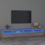 Mueble de TV con luces LED gris Sonoma 240x35x40 cm de vidaXL, Muebles TV - Ref: Foro24-3152728, Precio: 158,43 €, Descuento: %