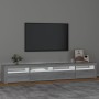 Mueble de TV con luces LED gris Sonoma 240x35x40 cm de vidaXL, Muebles TV - Ref: Foro24-3152728, Precio: 157,47 €, Descuento: %