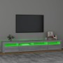 Mueble de TV con luces LED gris Sonoma 240x35x40 cm de vidaXL, Muebles TV - Ref: Foro24-3152728, Precio: 157,47 €, Descuento: %