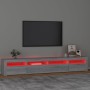 Mueble de TV con luces LED gris Sonoma 240x35x40 cm de vidaXL, Muebles TV - Ref: Foro24-3152728, Precio: 157,47 €, Descuento: %