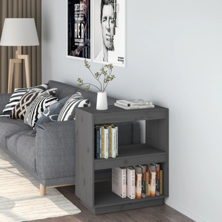 Estantería madera maciza de pino gris 60x35x71 cm de vidaXL, Librerías y estanterías - Ref: Foro24-810861, Precio: 55,42 €, D...