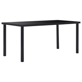 Black tempered glass dining table 160x80x75 cm by vidaXL, Kitchen and dining tables - Ref: Foro24-281854, Price: 169,27 €, Di...