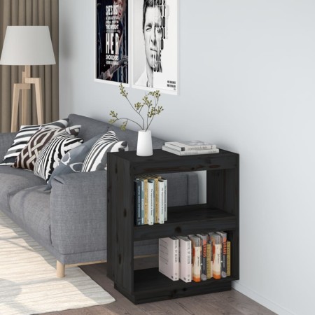 Estantería madera maciza de pino negra 60x35x71 cm de vidaXL, Librerías y estanterías - Ref: Foro24-810863, Precio: 45,56 €, ...