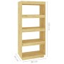 Estantería/divisor de espacios madera maciza pino 60x35x135 cm de vidaXL, Librerías y estanterías - Ref: Foro24-810869, Preci...