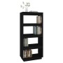 Black pine wood shelving/space divider 60x35x135 cm by vidaXL, Bookcases and shelves - Ref: Foro24-810873, Price: 60,16 €, Di...