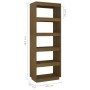 Brown pine wood shelf/space divider 60x35x167 cm by vidaXL, Bookcases and shelves - Ref: Foro24-810877, Price: 83,22 €, Disco...