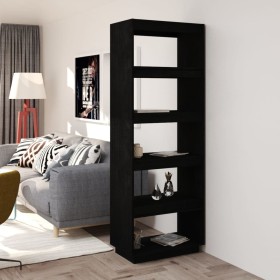 Black pine wood shelving/space divider 60x35x167 cm by vidaXL, Bookcases and shelves - Ref: Foro24-810878, Price: 79,99 €, Di...