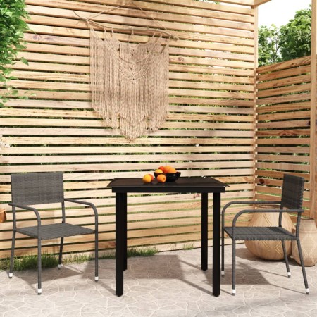 Juego de comedor para jardín 3 piezas gris de vidaXL, Conjuntos de jardín - Ref: Foro24-3099583, Precio: 173,11 €, Descuento: %