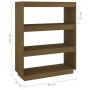 Estantería/divisor espacio madera pino marrón miel 80x35x103 cm de vidaXL, Librerías y estanterías - Ref: Foro24-810887, Prec...