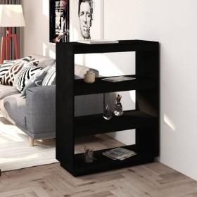 Estantería/divisor de espacios madera pino negro 80x35x103 cm de vidaXL, Librerías y estanterías - Ref: Foro24-810888, Precio...