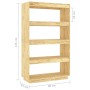 Estantería/divisor de espacios madera maciza pino 80x35x135 cm de vidaXL, Librerías y estanterías - Ref: Foro24-810889, Preci...