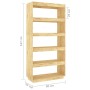 Estantería/divisor de espacios madera maciza pino 80x35x167 cm de vidaXL, Librerías y estanterías - Ref: Foro24-810894, Preci...