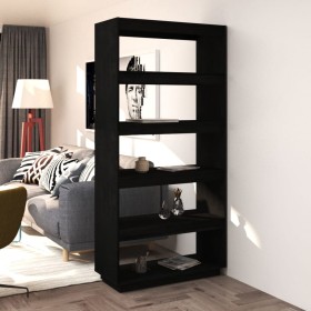 Black pine shelving/space divider 80x35x167 cm by vidaXL, Bookcases and shelves - Ref: Foro24-810898, Price: 100,99 €, Discou...