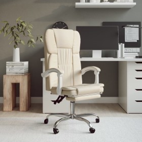 Silla de oficina reclinable cuero sintético crema de vidaXL, Sillas de oficina - Ref: Foro24-349622, Precio: 113,99 €, Descue...