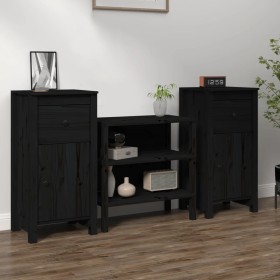 Aparadores 2 uds madera maciza de pino negro 40x35x80 cm de vidaXL, Aparadores - Ref: Foro24-813763, Precio: 99,62 €, Descuen...