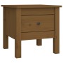 Mesa auxiliar de madera maciza de pino marrón miel 40x40x39 cm de vidaXL, Mesas auxiliares - Ref: Foro24-813790, Precio: 25,9...