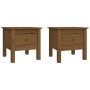 Side table 2 pcs solid pine wood honey brown 40x40x39 cm by vidaXL, Side tables - Ref: Foro24-813791, Price: 45,12 €, Discoun...