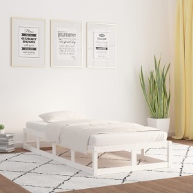 White solid wood single bed frame 75x190 cm by vidaXL, Beds and slatted bases - Ref: Foro24-820822, Price: 75,60 €, Discount: %