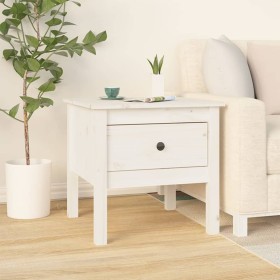 Solid white pine wood side table 50x50x49 cm by vidaXL, Side tables - Ref: Foro24-813796, Price: 41,43 €, Discount: %