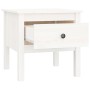 Solid white pine wood side table 50x50x49 cm by vidaXL, Side tables - Ref: Foro24-813796, Price: 41,41 €, Discount: %