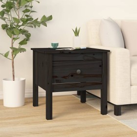 Mesa auxiliar de madera maciza de pino negro 50x50x49 cm de vidaXL, Mesas auxiliares - Ref: Foro24-813802, Precio: 39,65 €, D...