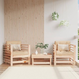 Garden armchairs with cushions 2 units solid pine wood by vidaXL, Modular outdoor sofas - Ref: Foro24-825674, Price: 138,99 €...