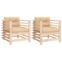 Garden armchairs with cushions 2 units solid pine wood by vidaXL, Modular outdoor sofas - Ref: Foro24-825674, Price: 138,52 €...