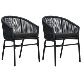 Gartenstühle 2 Einheiten synthetisches Rattan schwarz von vidaXL, Gartenstühle - Ref: Foro24-48135, Preis: 216,63 €, Rabatt: %