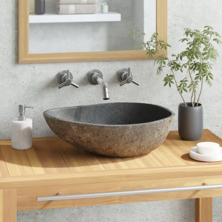 Lavabo de piedra de río ovalada 37-46 cm de vidaXL, Lavabos - Ref: Foro24-146213, Precio: 98,89 €, Descuento: %