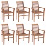 Dining chairs 6 pcs solid teak wood with gray cushions by vidaXL, Garden chairs - Ref: Foro24-3072962, Price: 589,84 €, Disco...