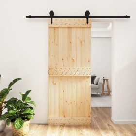 Sliding door with solid pine wood fittings 85x210 cm by vidaXL, Doors - Ref: Foro24-3203232, Price: 171,20 €, Discount: %