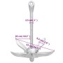 Folding anchor with silver malleable iron rope 8 kg by vidaXL, Anchors - Ref: Foro24-94278, Price: 86,64 €, Discount: %