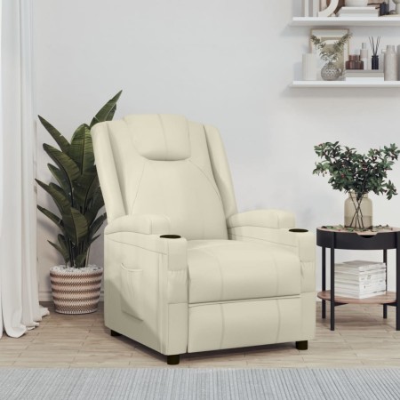 Cream White Faux Leather Recliner by vidaXL, Armchairs - Ref: Foro24-321305, Price: 232,99 €, Discount: %