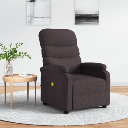 Sillón de masaje eléctrico tela marrón oscuro de vidaXL, Sillones de masaje eléctricos - Ref: Foro24-321231, Precio: 229,67 €...