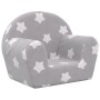 Sofá para niños felpa suave gris claro con estrellas de vidaXL, Mobiliario para bebés y niños pequeños - Ref: Foro24-341761, ...