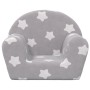 Sofá para niños felpa suave gris claro con estrellas de vidaXL, Mobiliario para bebés y niños pequeños - Ref: Foro24-341761, ...