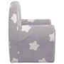 Sofá para niños felpa suave gris claro con estrellas de vidaXL, Mobiliario para bebés y niños pequeños - Ref: Foro24-341761, ...