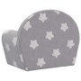 Sofá para niños felpa suave gris claro con estrellas de vidaXL, Mobiliario para bebés y niños pequeños - Ref: Foro24-341761, ...