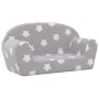 Sofá infantil de 2 plazas gris claro con estrellas felpa suave de vidaXL, Mobiliario para bebés y niños pequeños - Ref: Foro2...