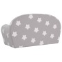 Sofá infantil de 2 plazas gris claro con estrellas felpa suave de vidaXL, Mobiliario para bebés y niños pequeños - Ref: Foro2...