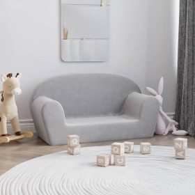 2-seater children's sofa light gray soft plush by vidaXL, Baby and Toddler Furniture - Ref: Foro24-341768, Price: 39,99 €, Di...