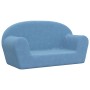 2-Sitzer-Kindersofa aus weichem blauem Plüsch von vidaXL, Baby- und Kleinkindmöbel - Ref: Foro24-341771, Preis: 38,99 €, Raba...