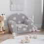 Hellgraues Kinderschlafsofa aus weichem Plüsch mit Sternen von vidaXL, Baby- und Kleinkindmöbel - Ref: Foro24-341773, Preis: ...