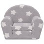 Sofá cama infantil felpa suave gris claro con estrellas de vidaXL, Mobiliario para bebés y niños pequeños - Ref: Foro24-34177...