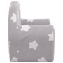 Sofá cama infantil felpa suave gris claro con estrellas de vidaXL, Mobiliario para bebés y niños pequeños - Ref: Foro24-34177...